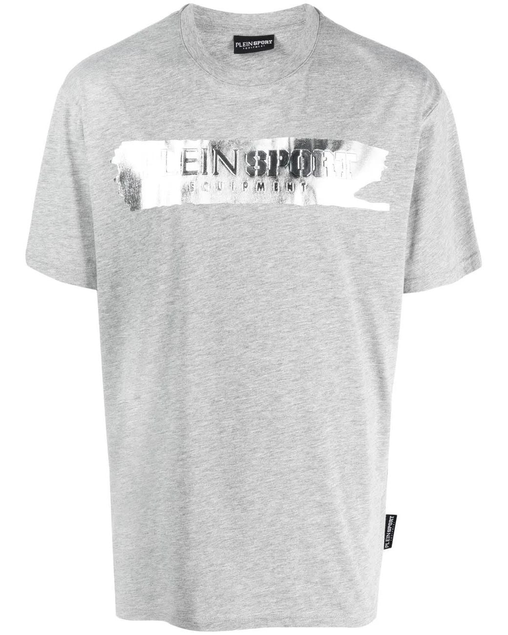Philipp Plein Gray Debossed-Logo Short-Sleeved T-Shirt for men