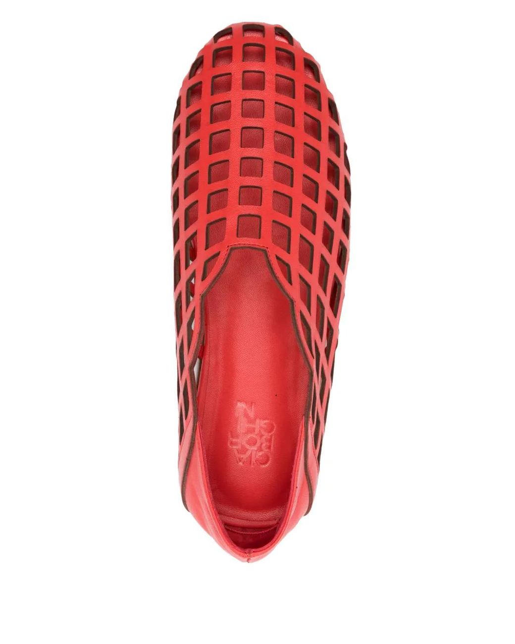 Gia Borghini Red Leather Ballet Flats