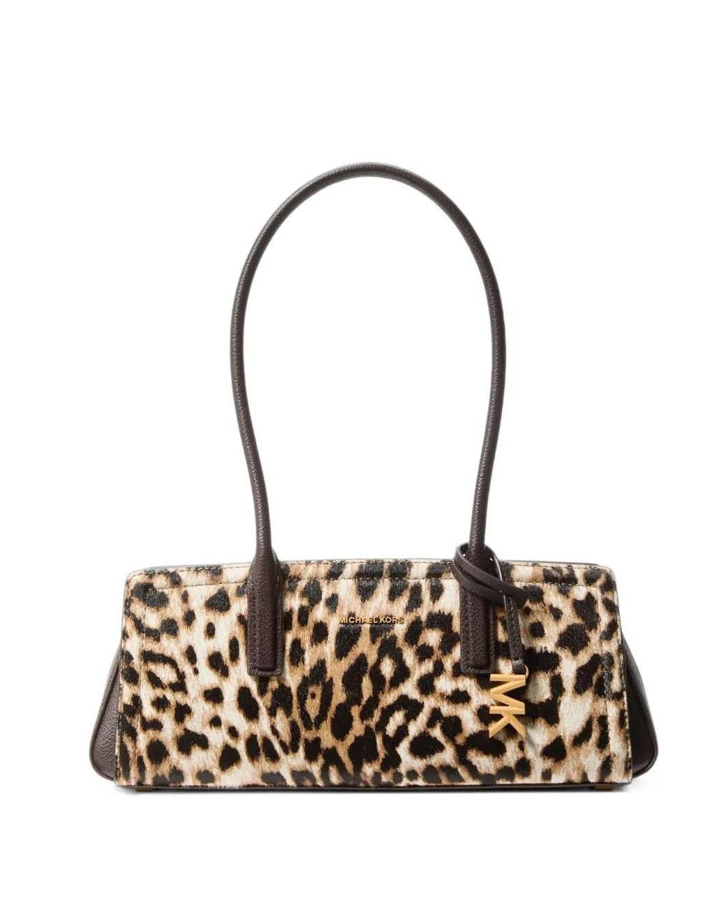 Michael Kors White Laila Small Leopard Print Calf Hair Shoulder Bag