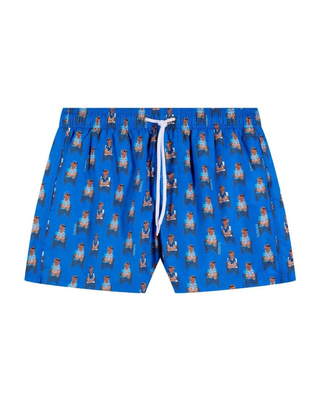 Sundek Blue X Pelo Foundation Dog-Print Swim Shorts for men