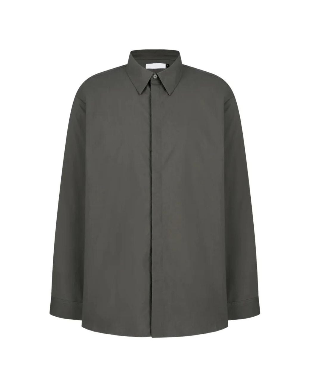 Amomento Gray Oversized Long-Sleeve Shirt for men