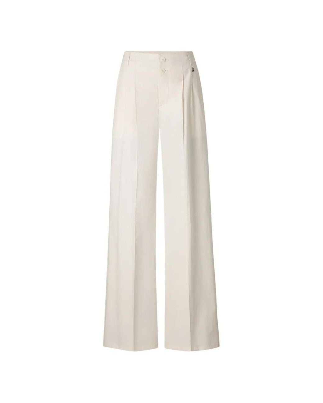 Bogner White Amy Pleated Wide-Leg Trousers