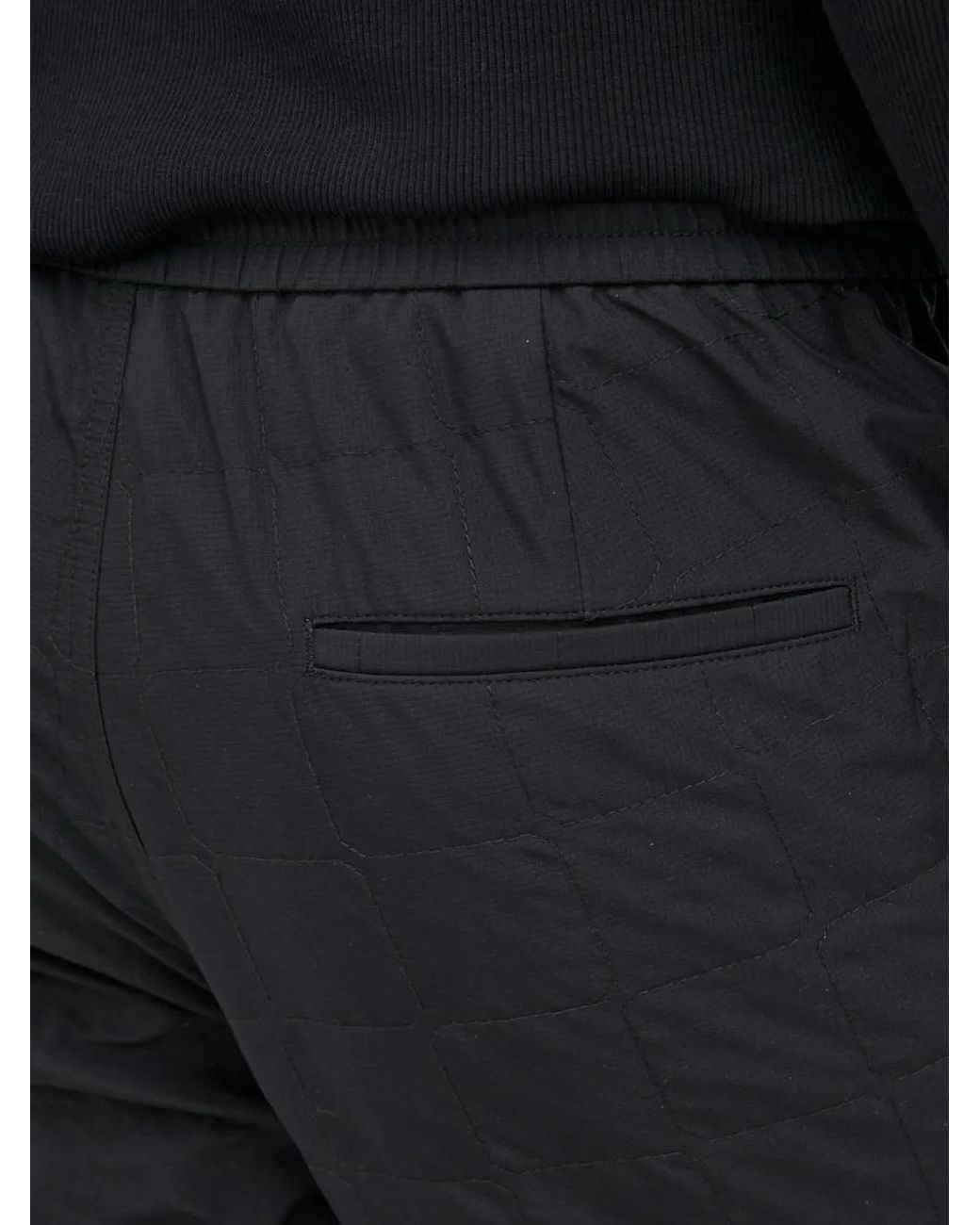 Sisley Black Quilted Cropped Trousers for men