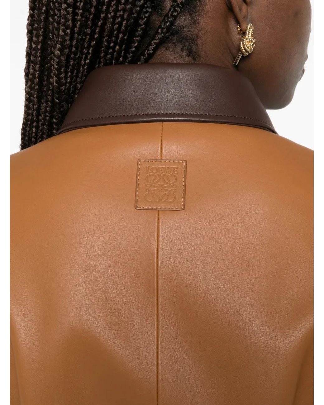 Loewe Jas Met Colourblocking En Ceintuur in het Brown