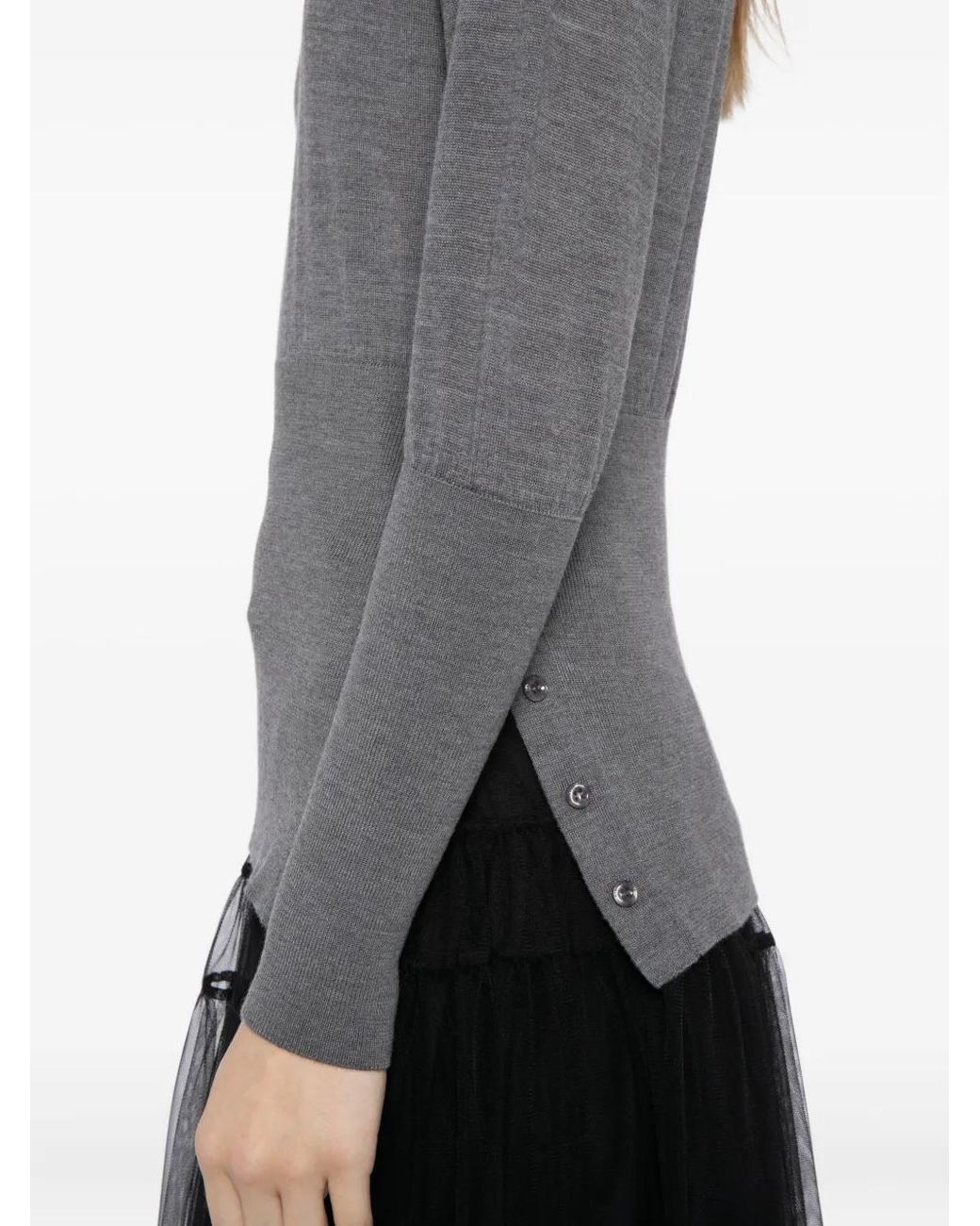 Simone Rocha Gray Fitted High-Neck Top