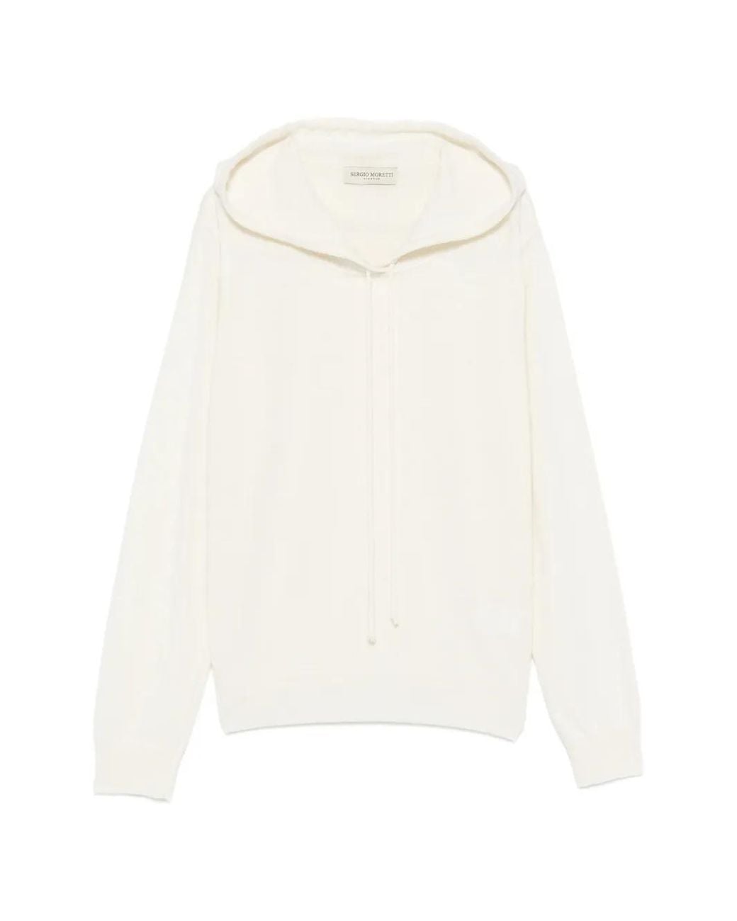 SERGIO MORETTI FIRENZE White Hoodie À Bords Côtelés