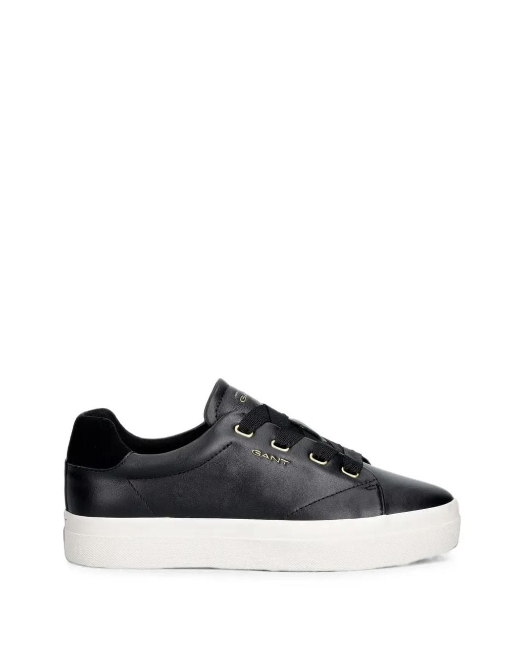 Gant Black Logo-Lettering Leather Sneakers