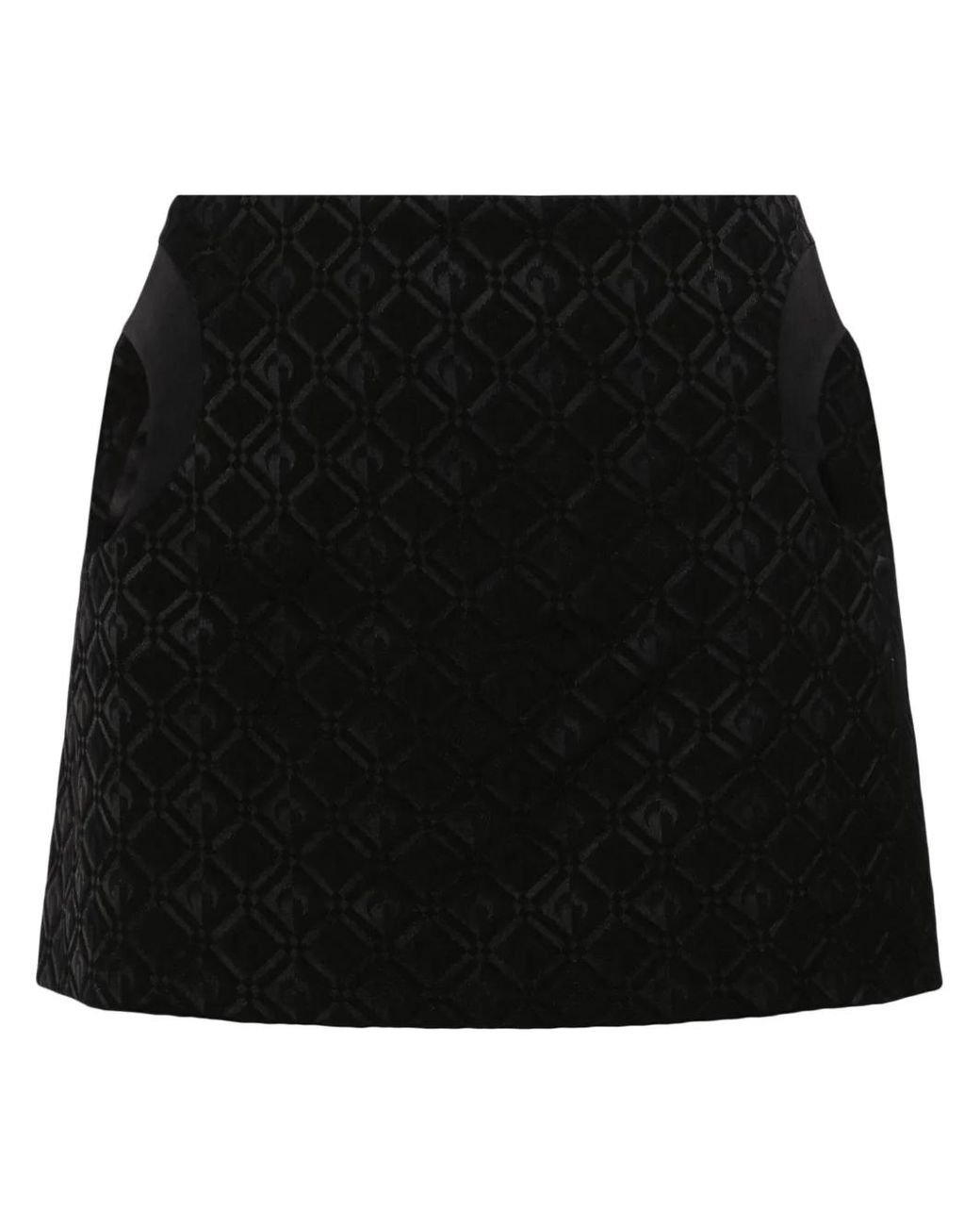 MARINE SERRE Black Moon Diamant-Jacquard Miniskirt