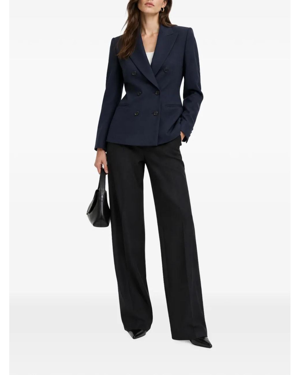 Seventy Blue Double-Breasted Peaked-Lapel Jacket