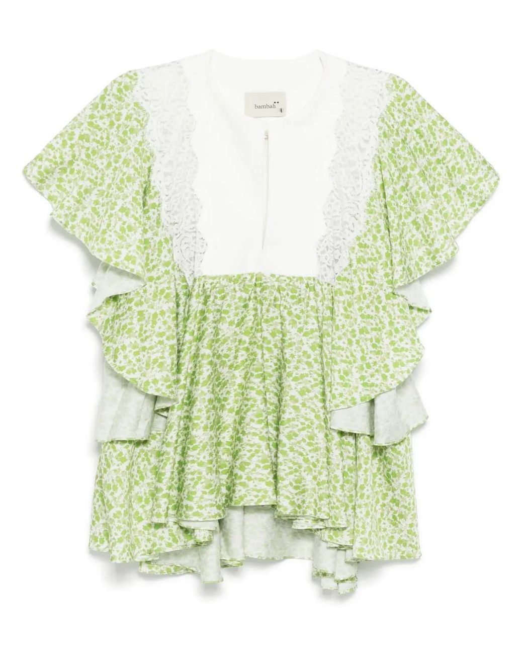 Bambah Green Floral Azalea Top