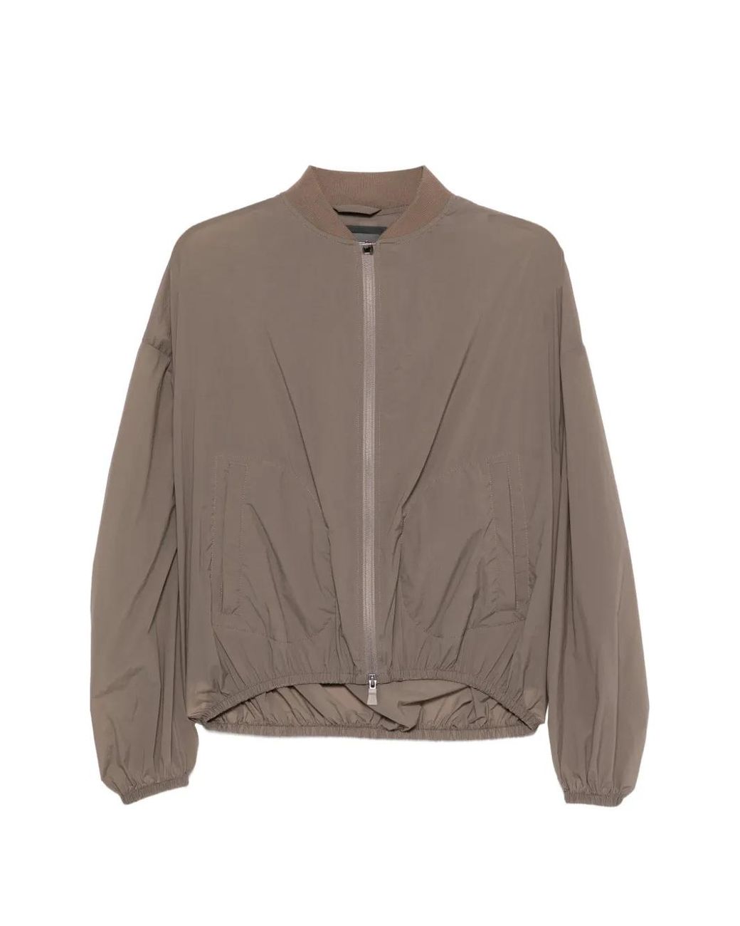 Herno Brown Tortora Polyamide Bomber Jacket