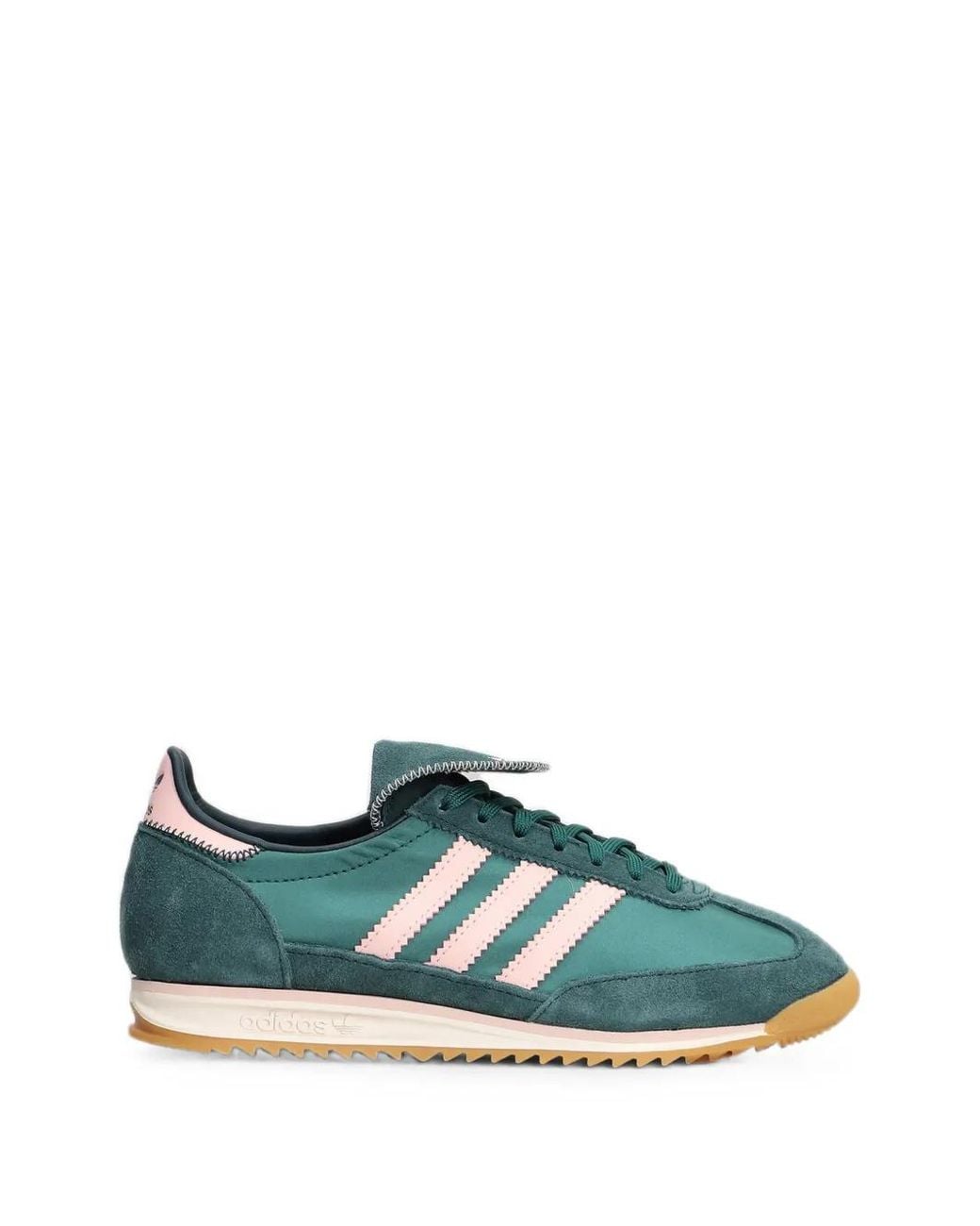 Adidas Green Sl 72 Suede-Trim Panelled Sneakers