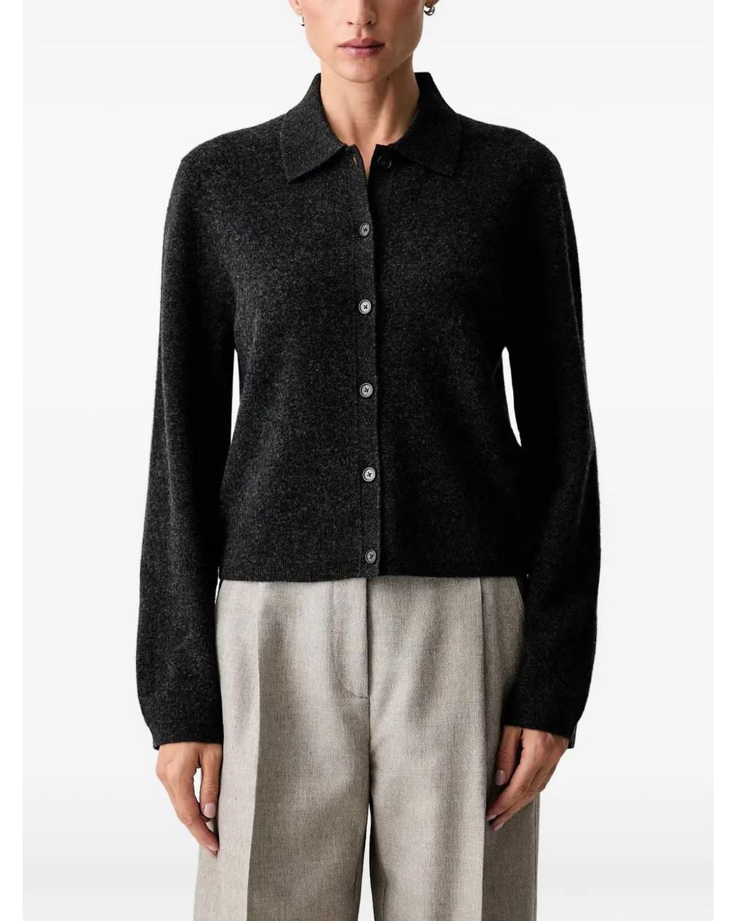Marc O' Polo Black Cardigan Boutonné À Col Polo