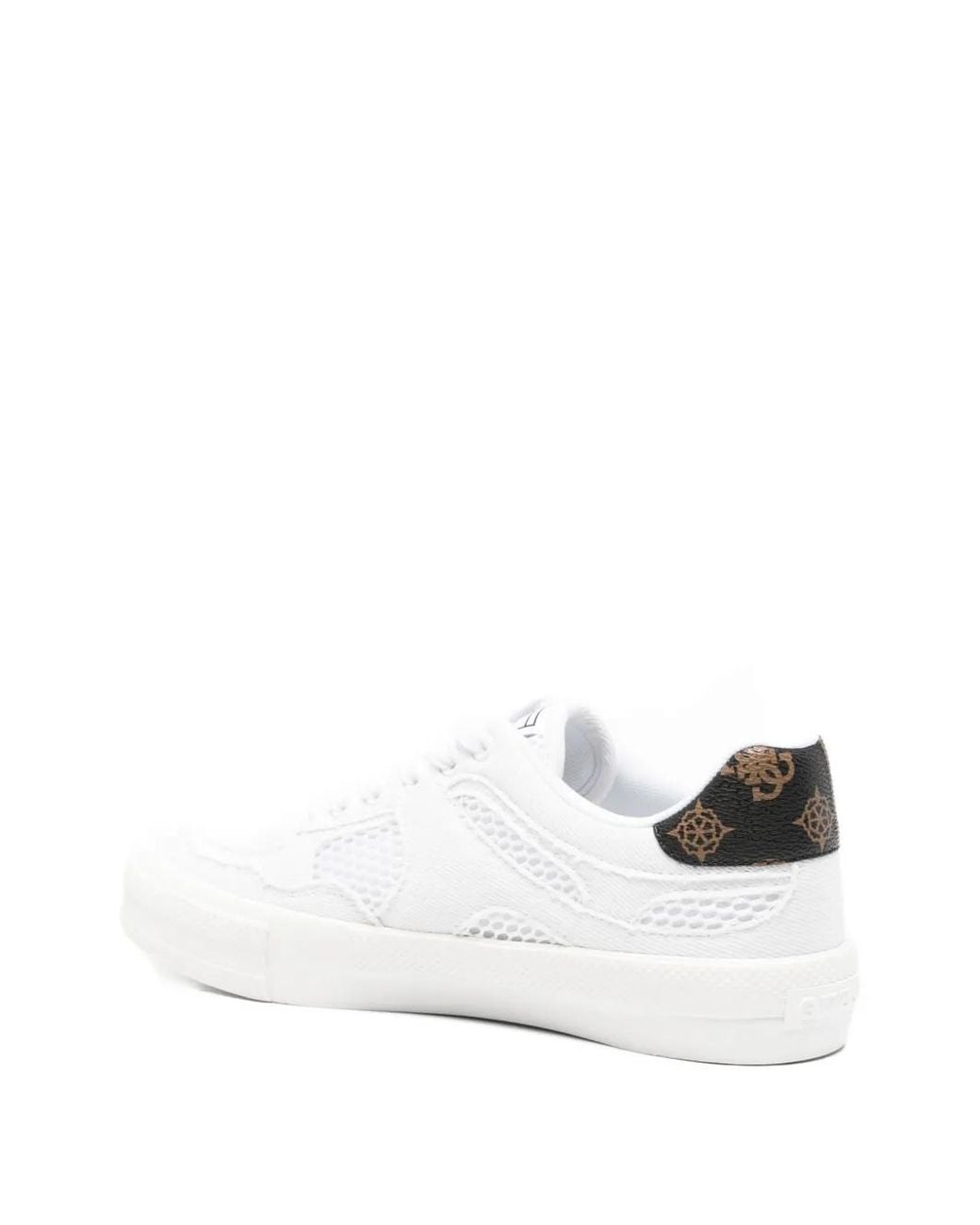 Guess White Ciesta Suede-Insert Sneakers