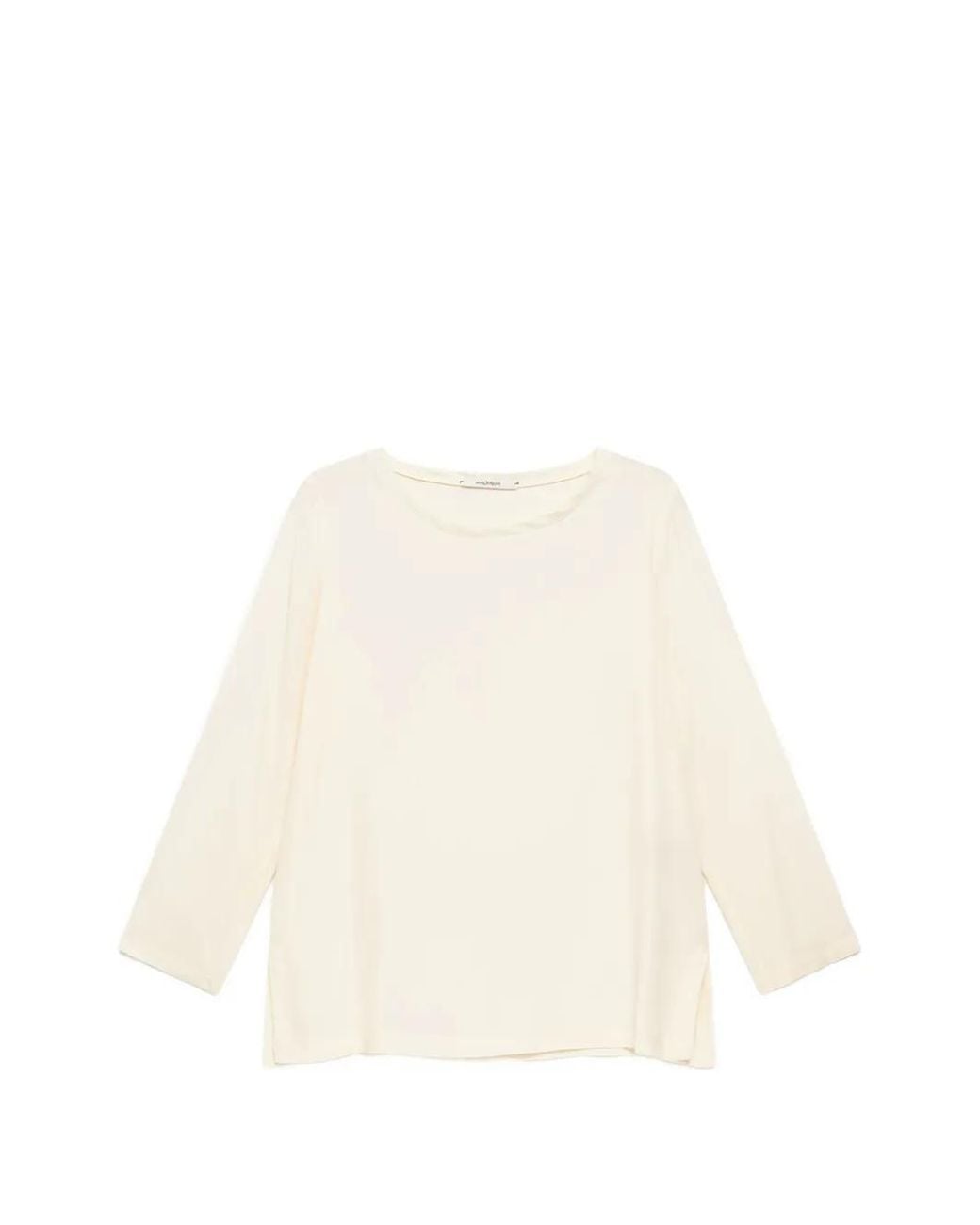 Maliparmi White Boat-Neck Long-Sleeved T-Shirt