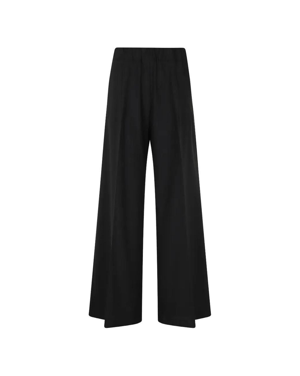 Semicouture Black Jhonny Elasticated-Waistband Pleated Trousers