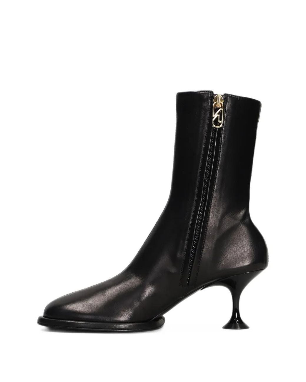 Sergio Rossi Black Pointed-Toe Kitten-Heel Ankle Boots