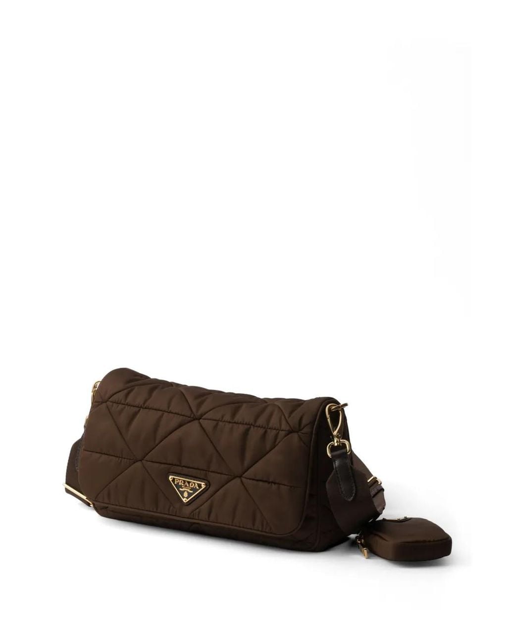 Prada Brown Padded Re-Nylon Shoulder Bag