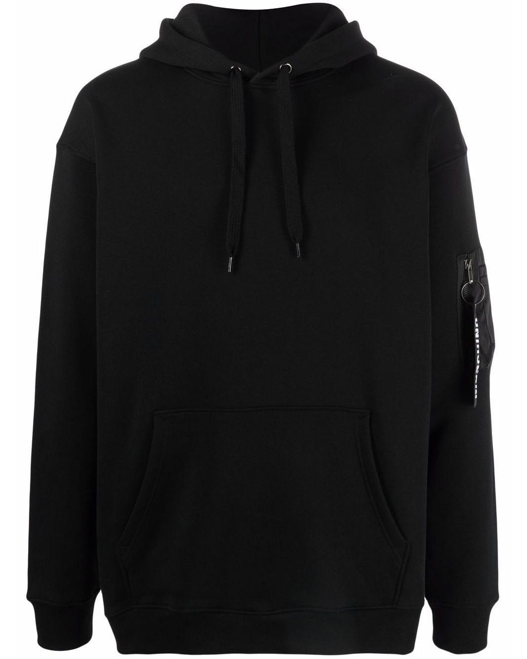 Moschino Cotton Zip Pull Pocket-detail Hoodie in Black for Men - Lyst