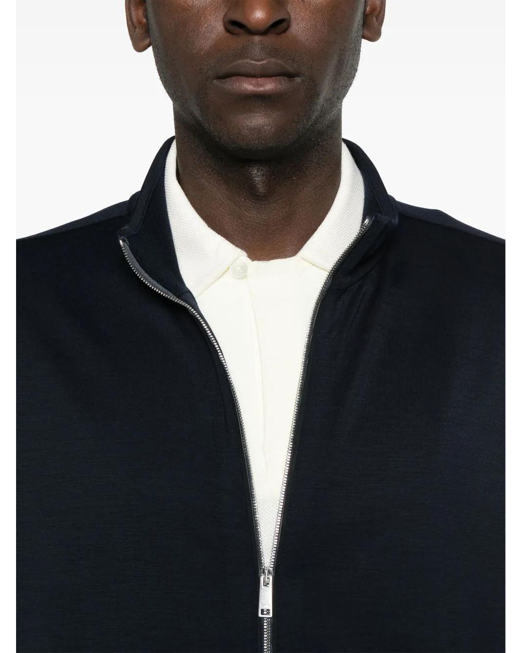 Zegna Black Zip-Up Sweatshirt for men