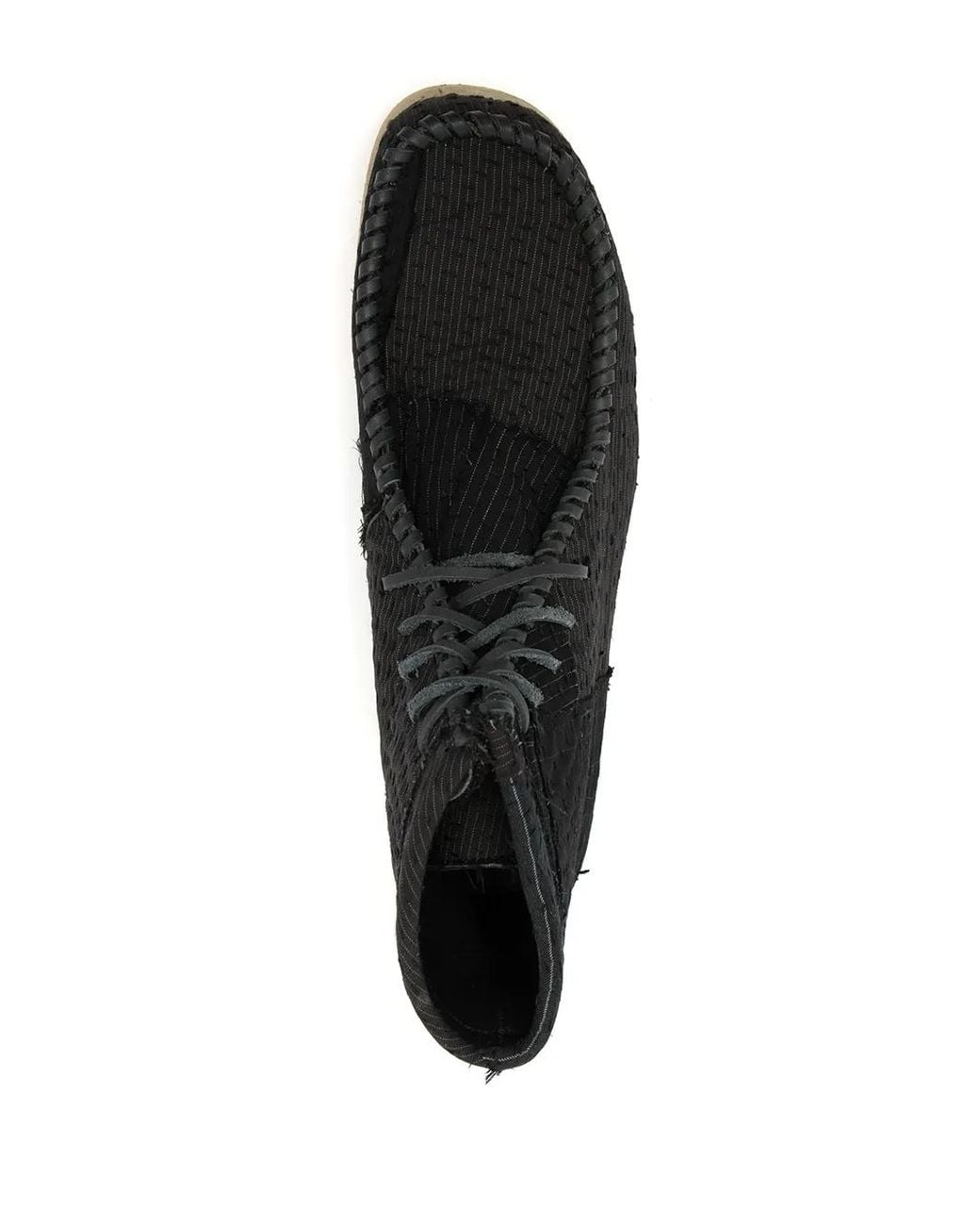 By Walid Black Lace-Up Desert Boots for men