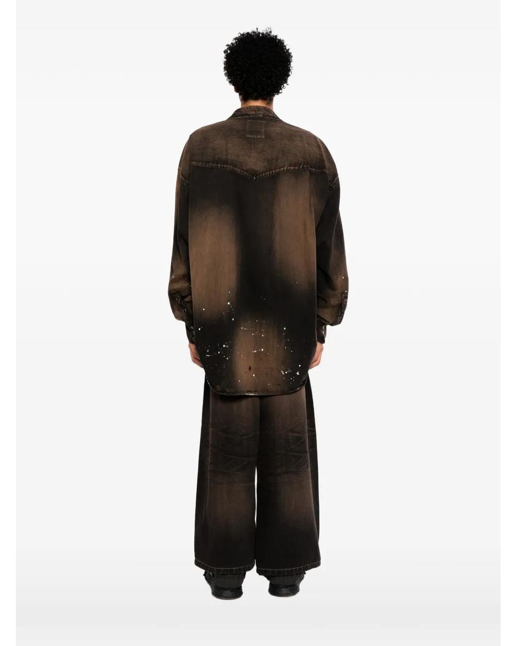 Maison Mihara Yasuhiro Black Chemise En Jean À Col Plat for men