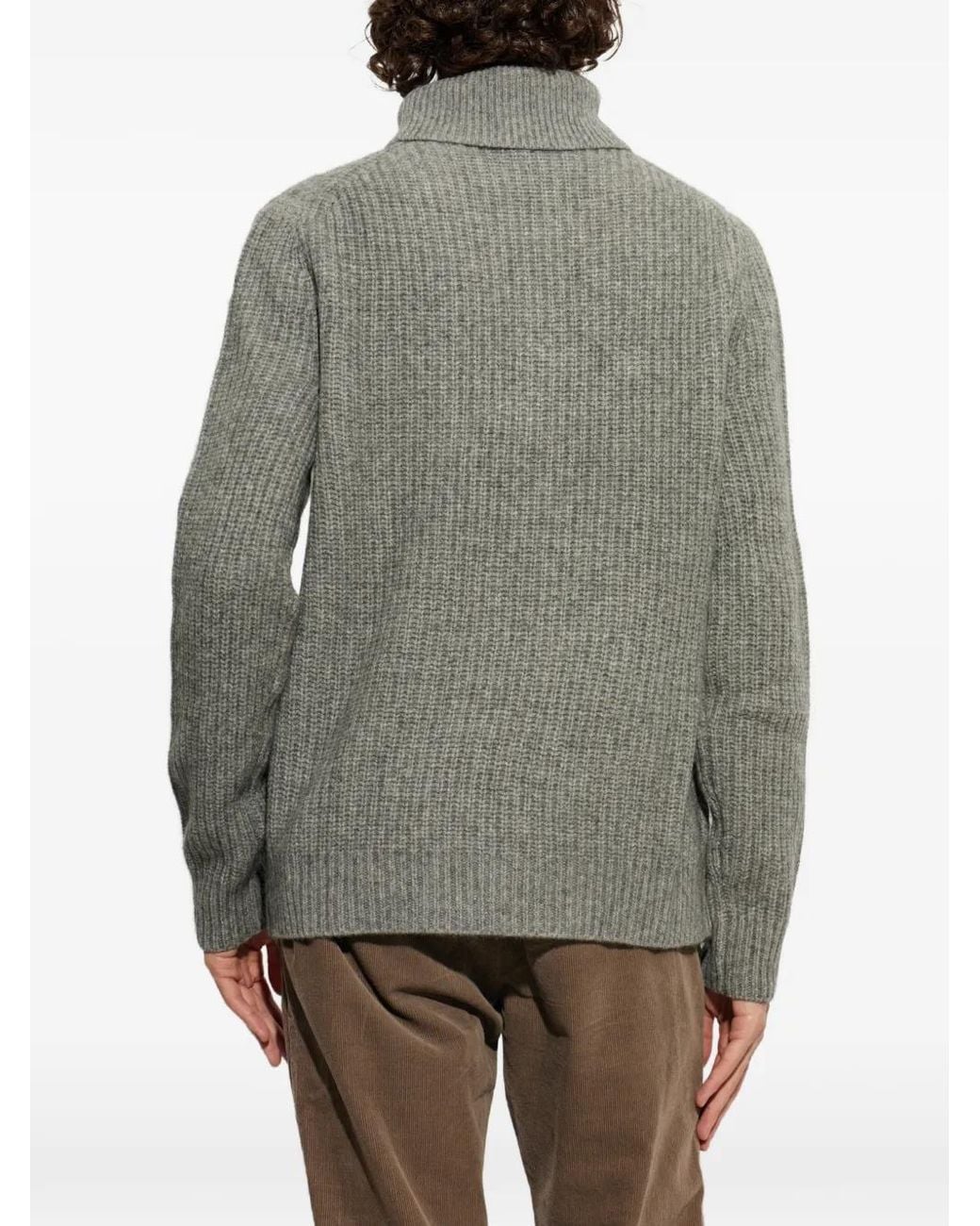 Bogner Gray Eros Cable-Knit Turtleneck Sweater for men