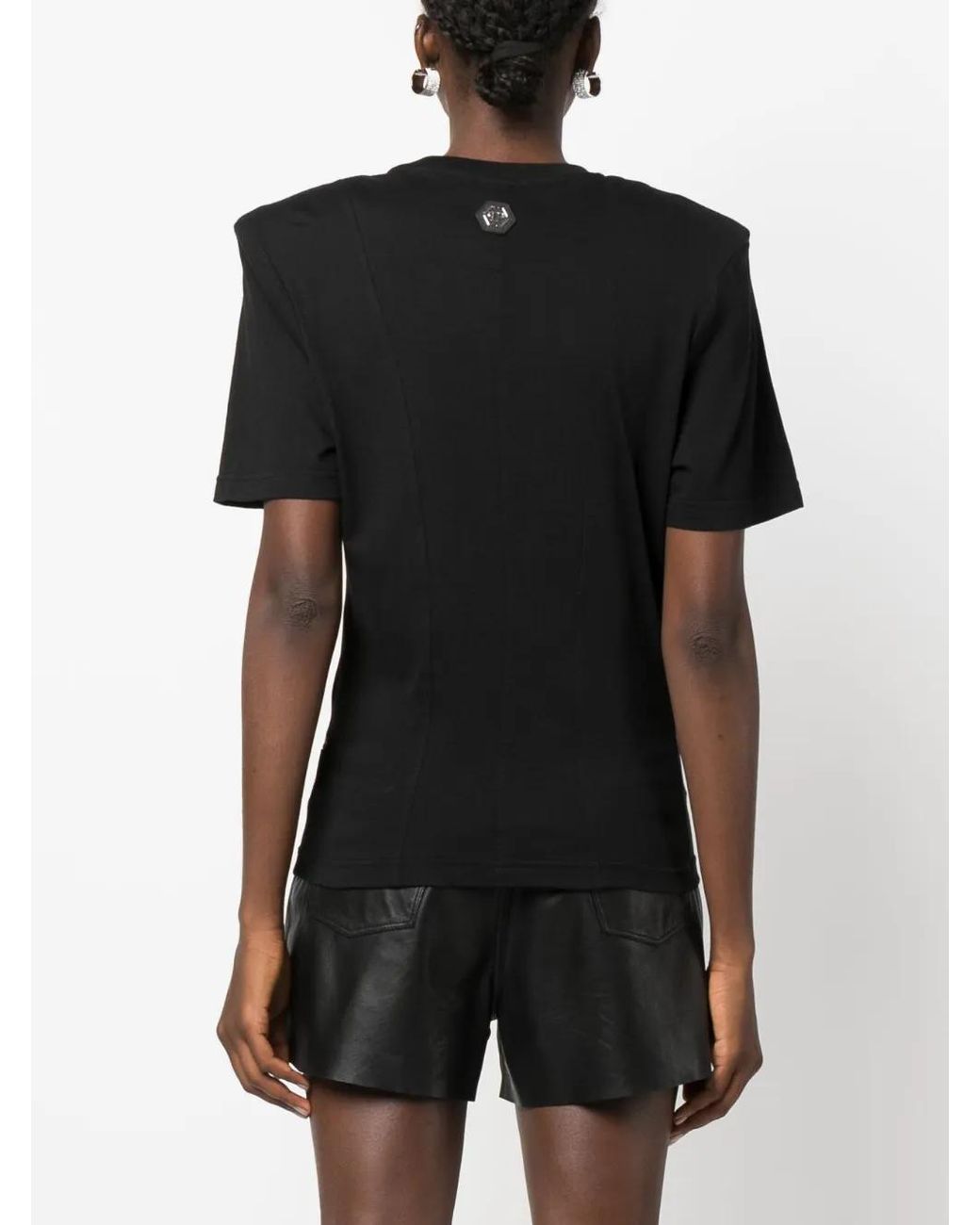 Philipp Plein Black Pure Fit Chrome Cotton T-Shirt