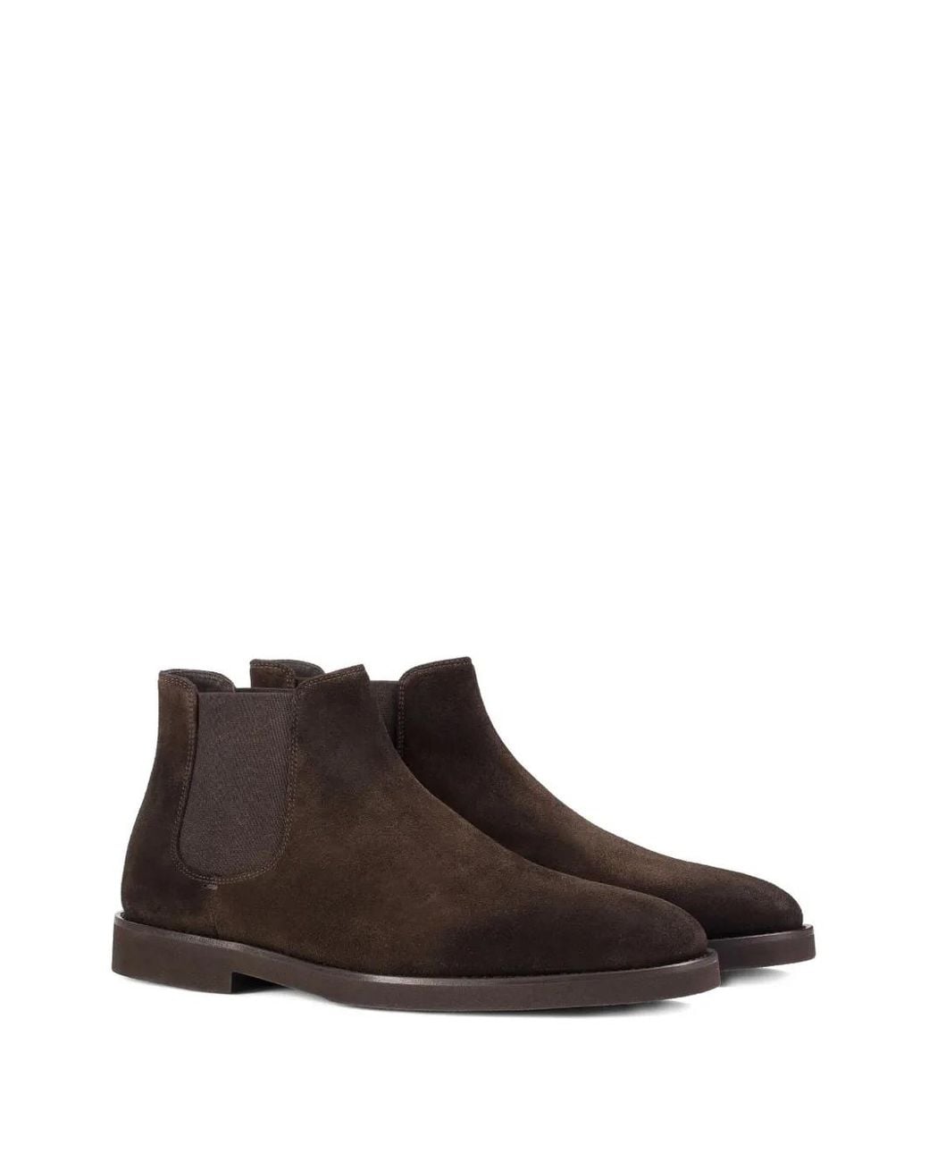 Doucal's Brown Suede Elastic-Sided Ankle Boots for men
