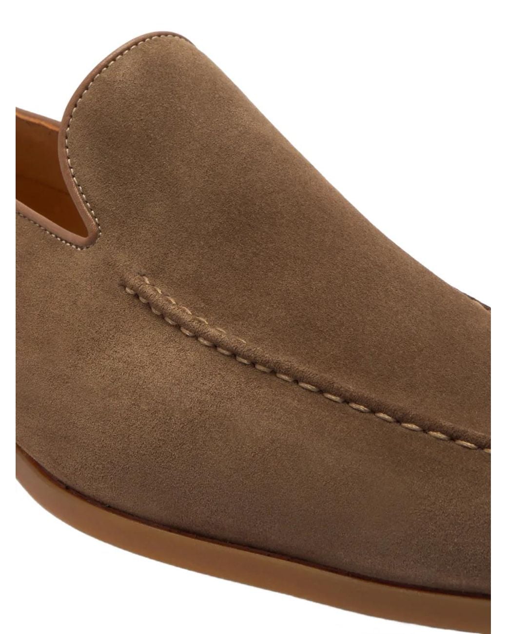 Magnanni Shoes Brown Suede Loafers for men