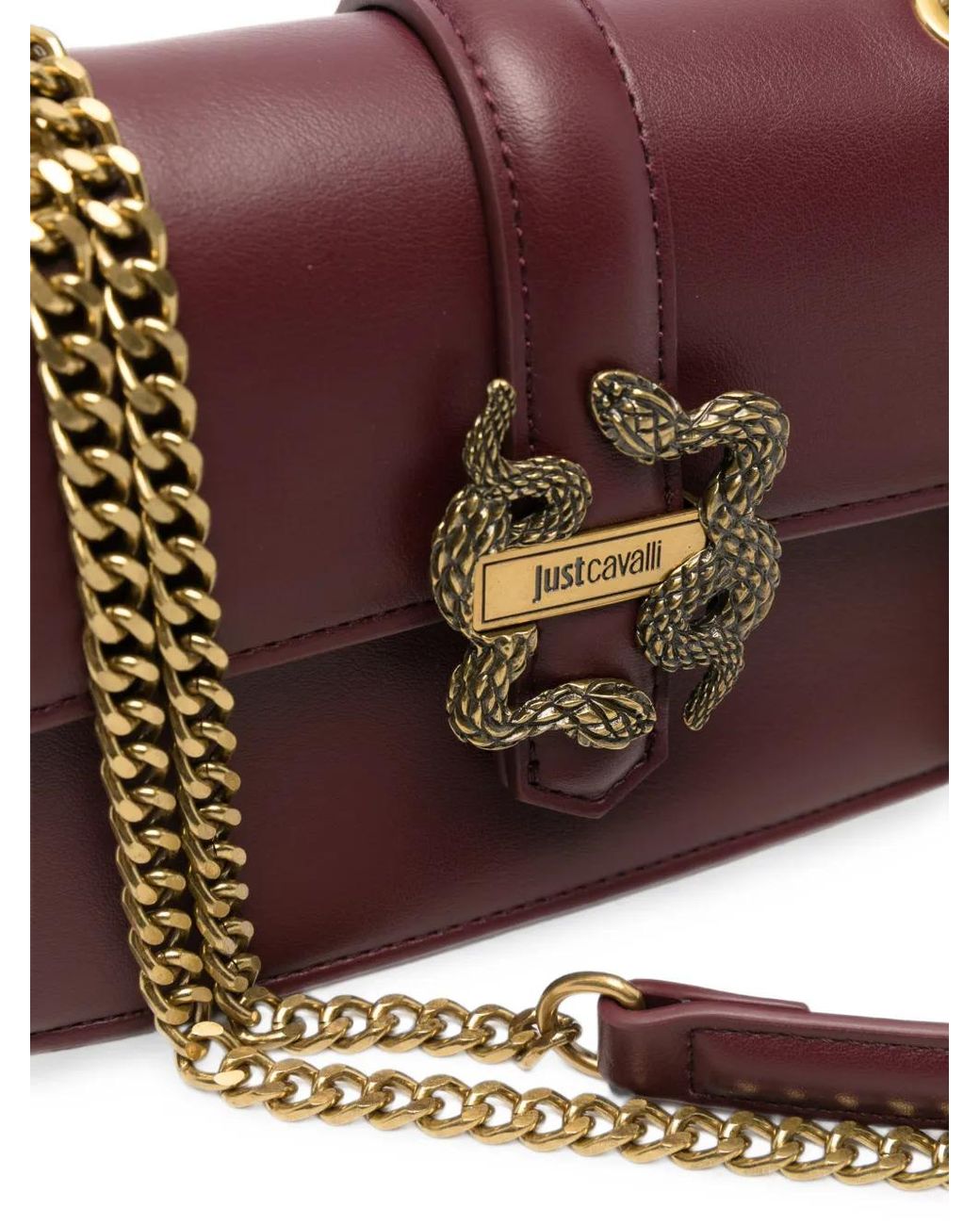 Just Cavalli Purple Sac Porté Épaule À Plaque Serpent