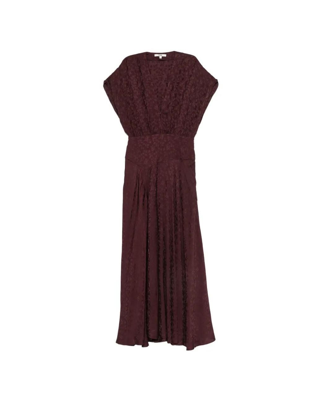 Maje Purple Robe À Fleurs En Jacquard