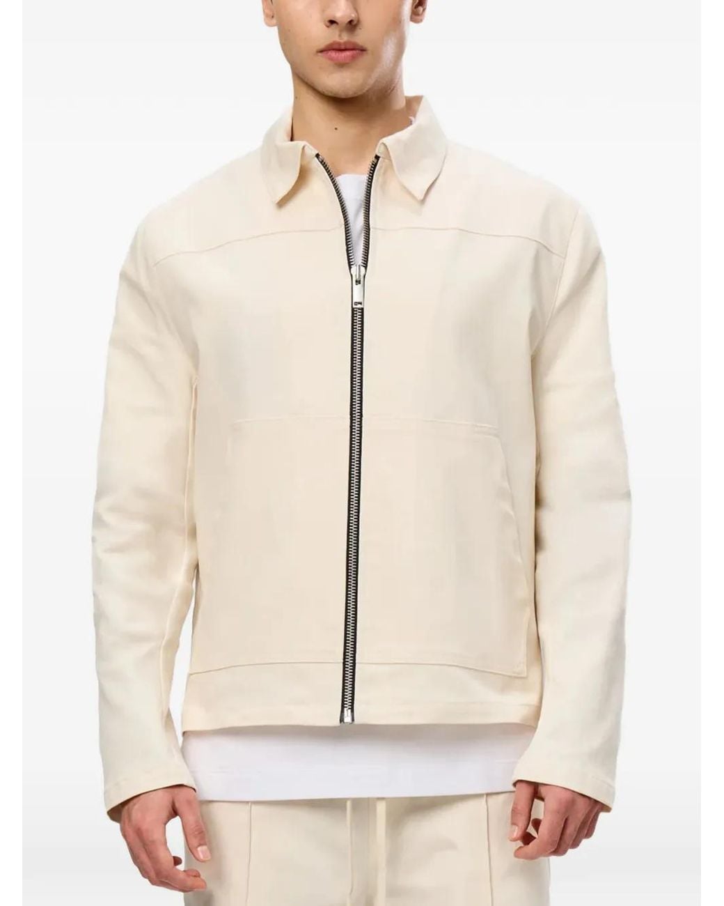 Hamza Natural Six Zip-Up Denim Jacket for men