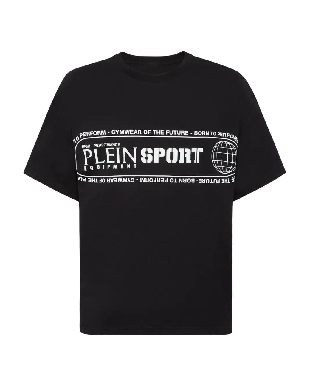 Philipp Plein Black Logo-Print Round-Neck T-Shirt for men