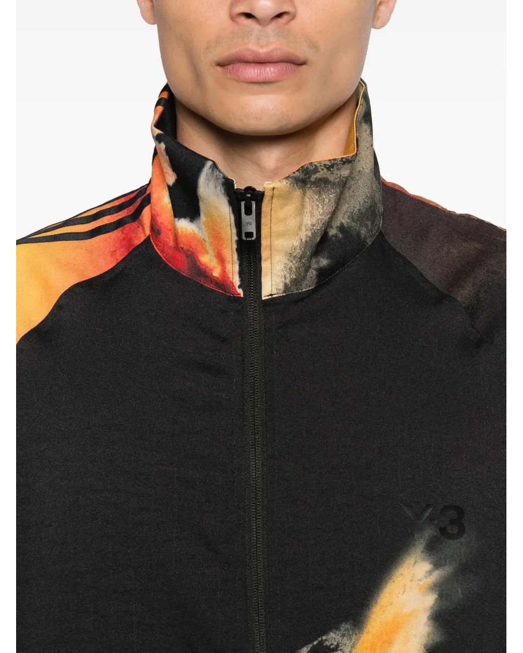 Y-3 Black Three-Stripe Cut And Sew Track Jacket for men