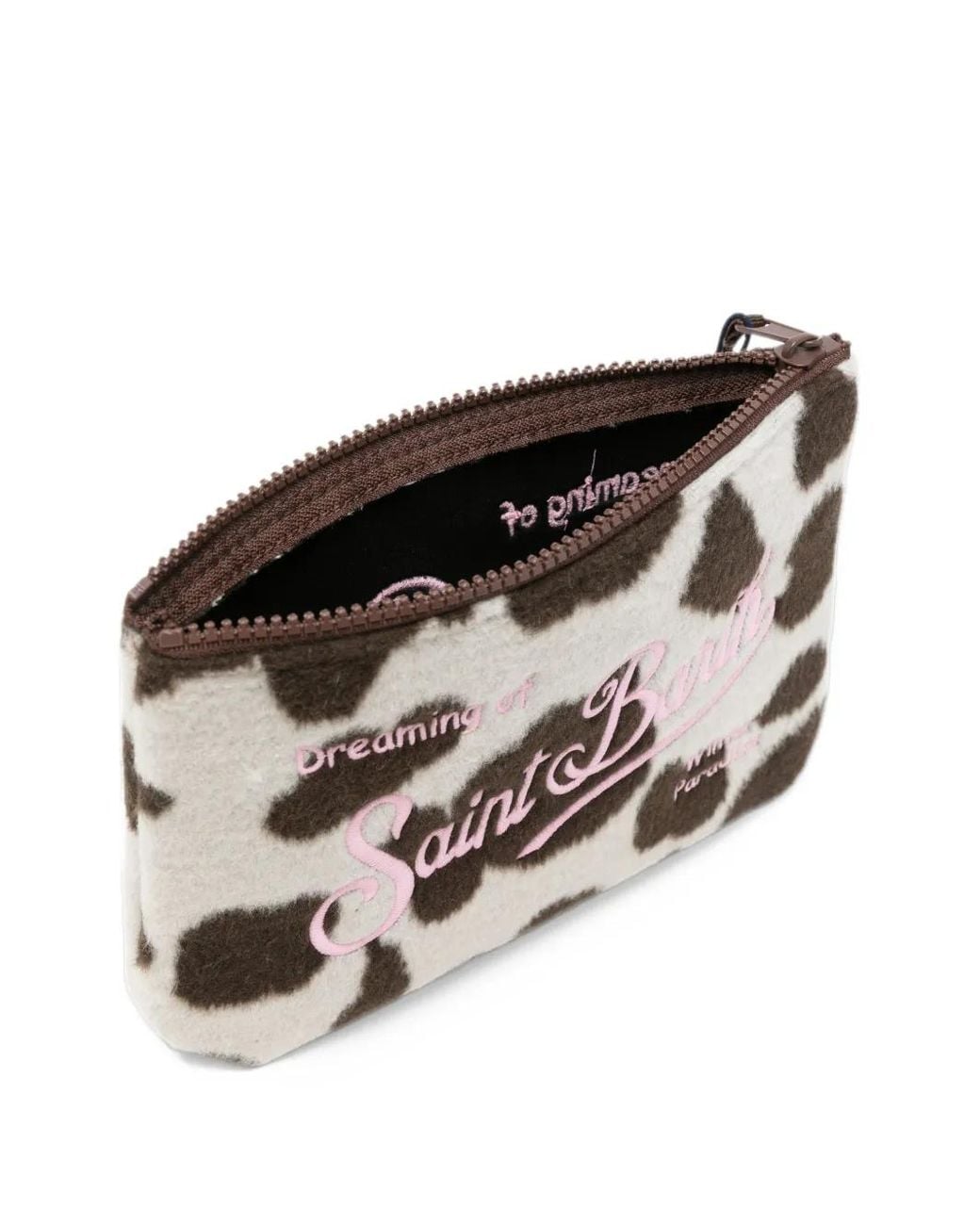 Mc2 Saint Barth Natural Aline Cow-Print Clutch Bag