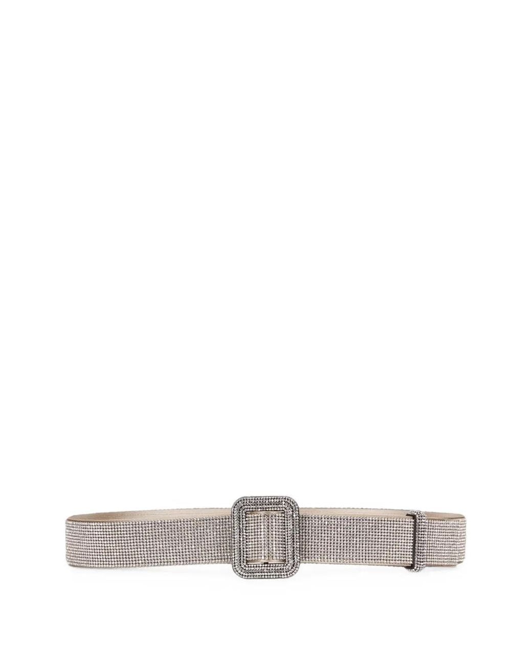 Benedetta Bruzziches White Venus Crystal-Embellished Buckle Belt
