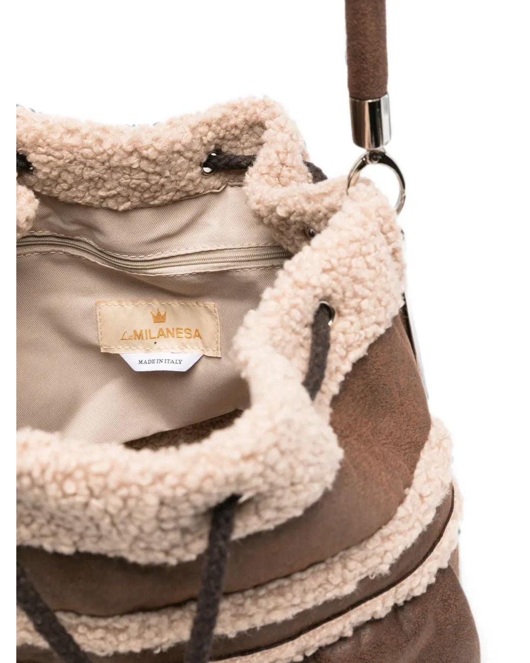 La Milanesa Brown Drawstring Shoulder Bag