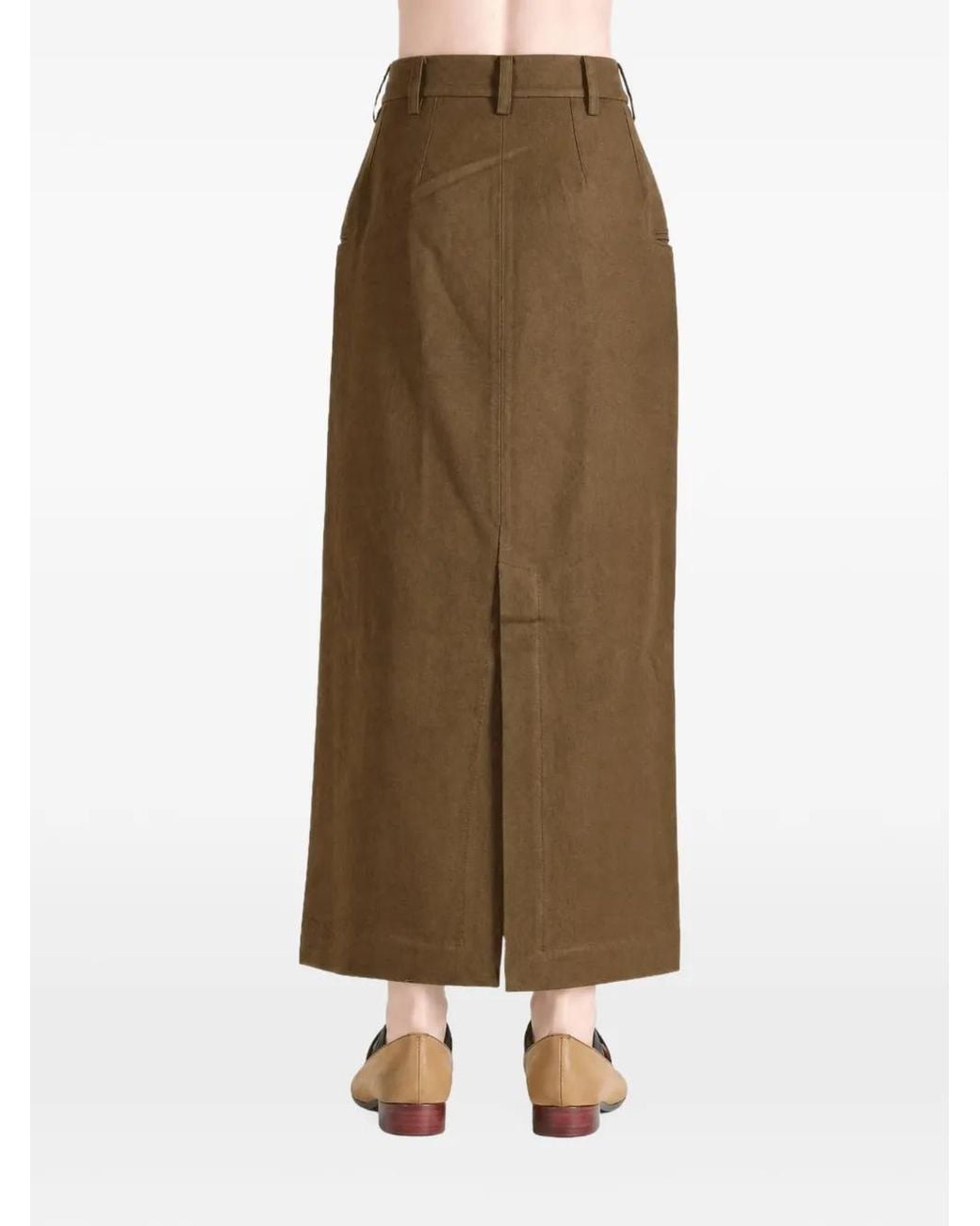 Uma Wang Natural Wrap Midi Skirt