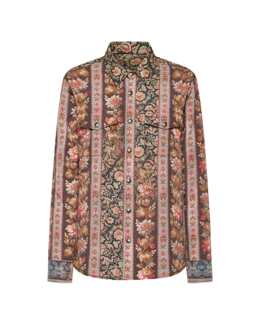 Pierre Louis Mascia Brown Integmosfre Floral-Print Shirt
