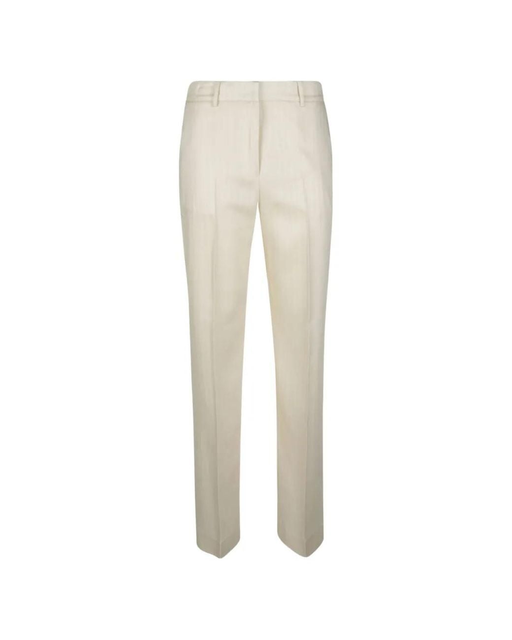 ERMANNO FIRENZE White Straight Trousers