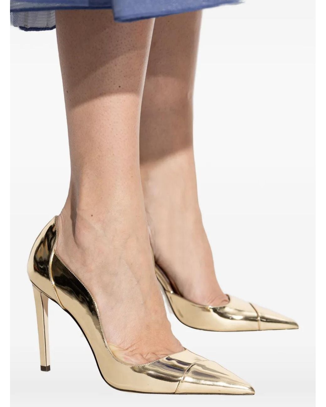 Jimmy Choo Metallic Brigitte 100 Patent-Leather Pumps
