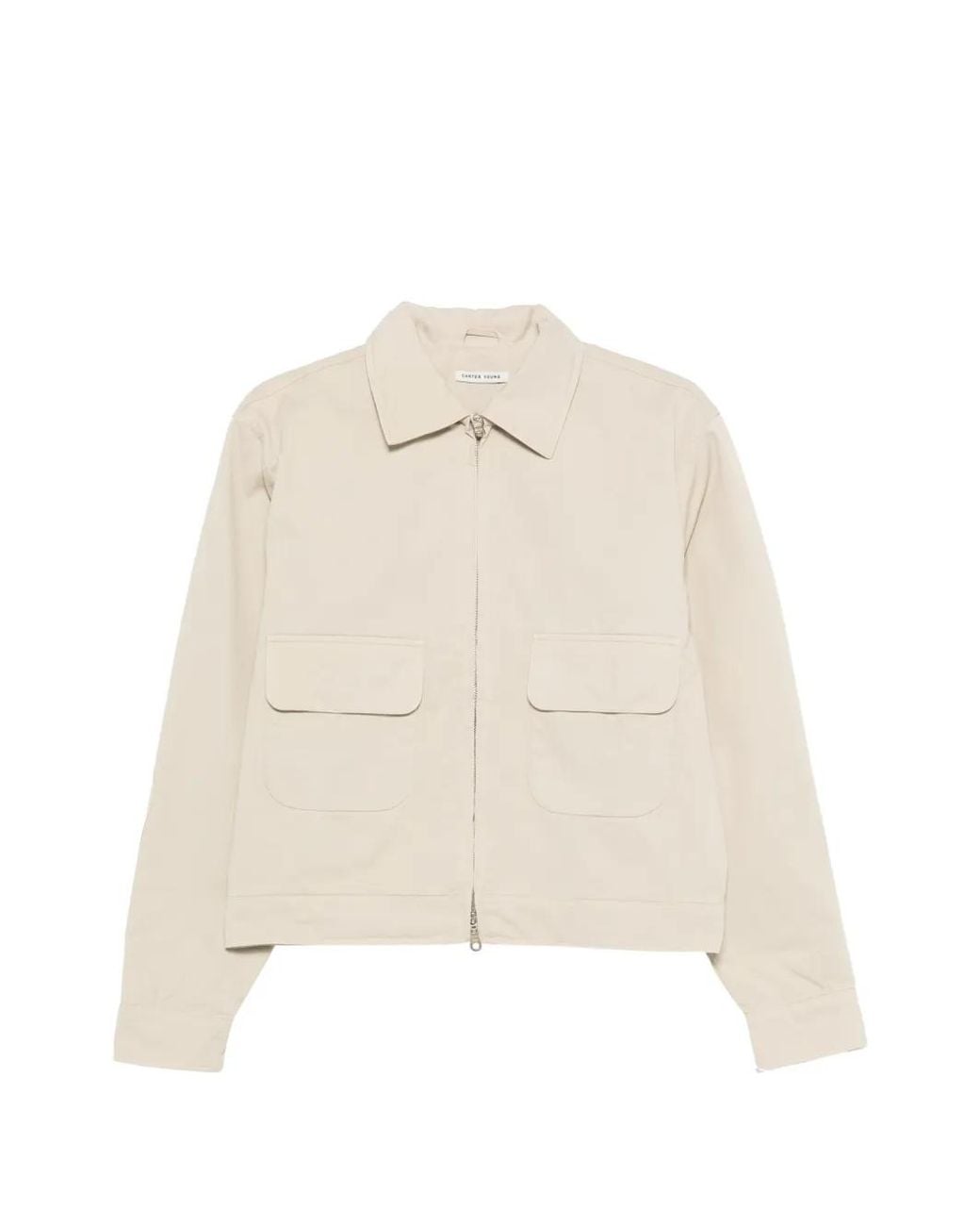 Giacca Con Zip E Tasche di Carter Young in Natural da Uomo
