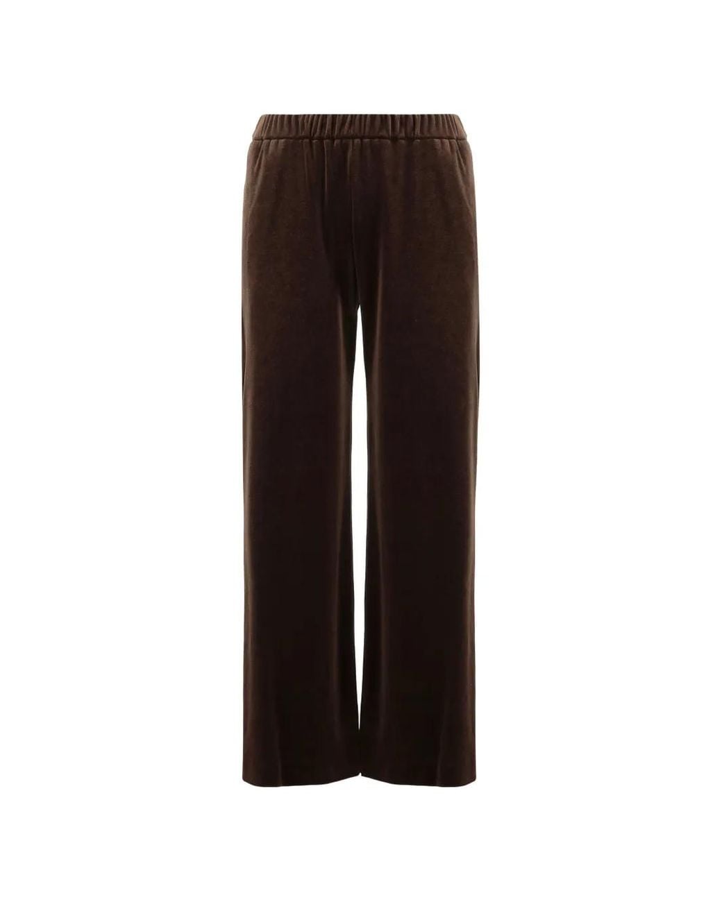 F.it Brown Elasticated-Waist Straight Trousers