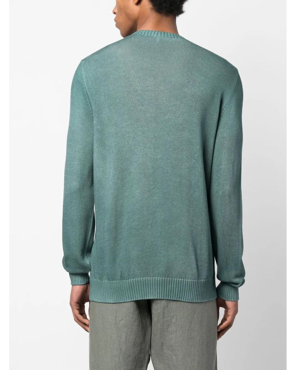 Fedeli Green Shawl-Collar Button-Up Cardigan for men
