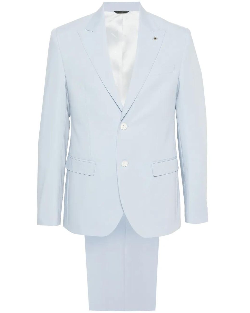 Manuel Ritz Blue Single-Breasted Wool Suit for men