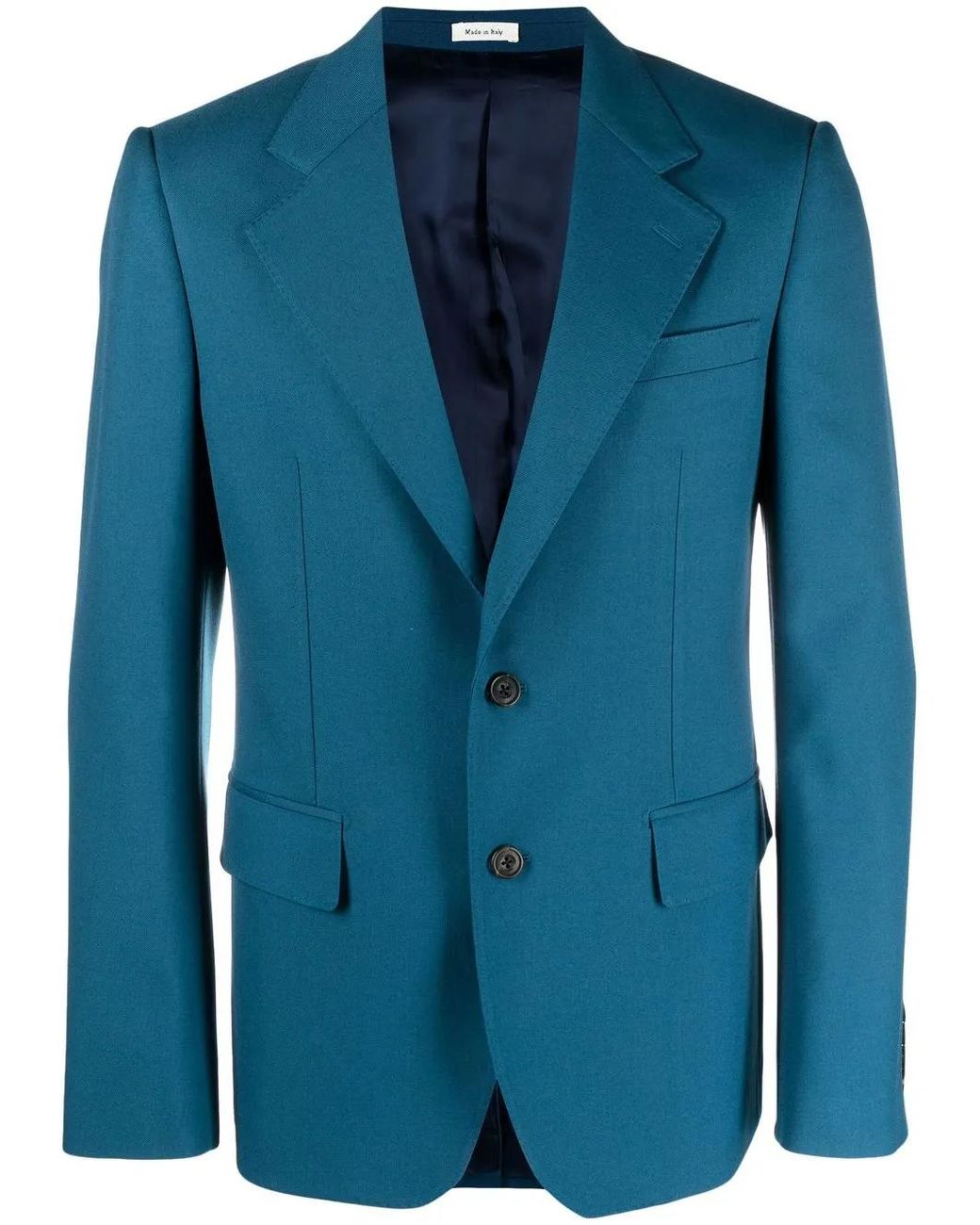 McQueen Blue Sustainable Wool Blend Jacket For Ss23 for men