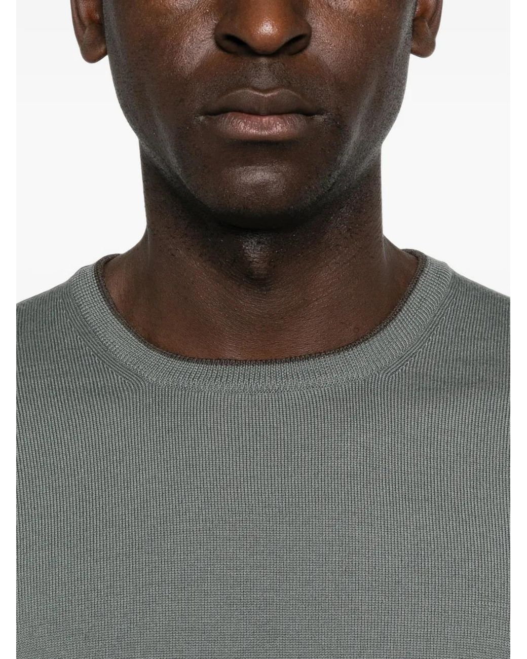 Gran Sasso Gray Elbow-Patch Sweater for men