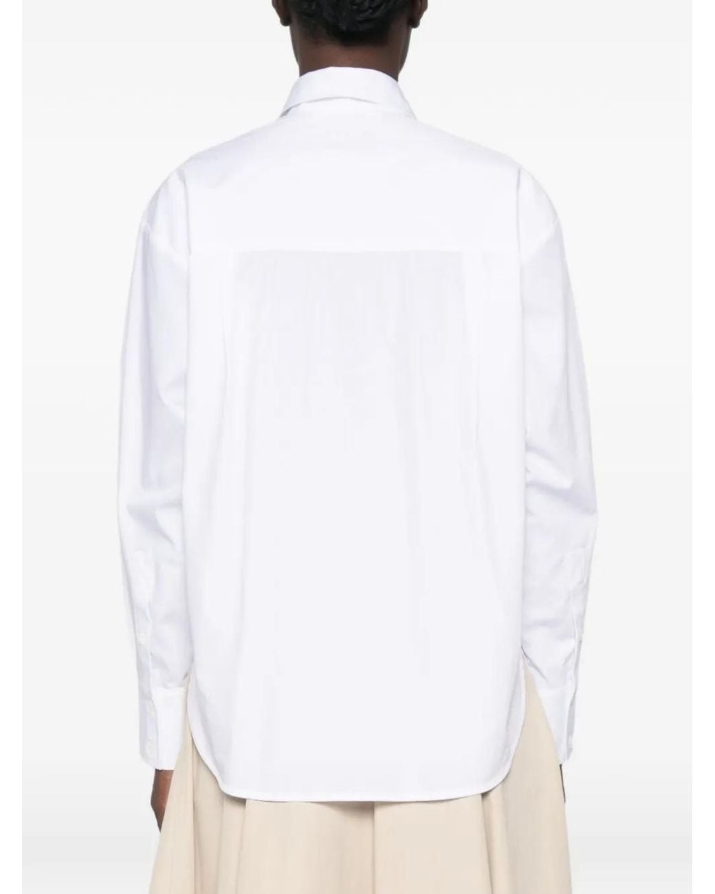 ERMANNO FIRENZE White Floral-Print Cotton Shirt