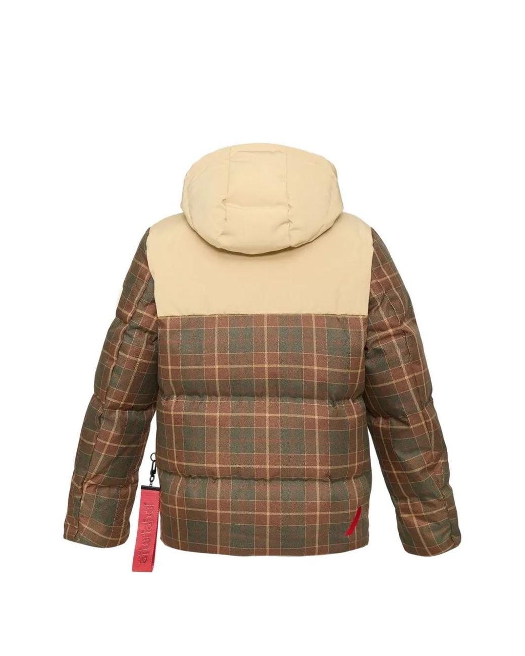 AFTER LABEL Check-Pattern Hooded Jacket in Natural for Men | Lyst
